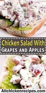 Chicken Salad With Grapes Recipe Pecans Almonds Walnuts All Variations Recipe Chicken Salad With Grapes Chicken Salad Recipe Easy Chicken Salad With Apples