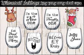 Download Jolly Juice Christmas Wine Glass Svg Files Whimsical Inklings Crafters Svgs Christmas Wine Glasses Christmas Wine Diy Wine Glasses PSD Mockup Templates