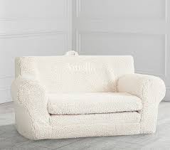 Upholstered in plush burnt orange velvet. Sherpa Anywhere Sofa Lounger Kids Lounge Pottery Barn Kids