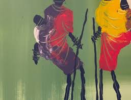 Real African Art is making it a September to Remember with this lovely  masterpiece. , Art of the Day: The Maasai Women , Artist: Steve Mateyu,  Country of Origin: Malawi, Height: 48”, Width: 62” , Stop ...