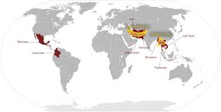 Carte du monde avec une loupe sur une carte de l'afghanistan. Croissant D Or Wikipedia