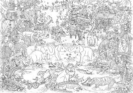 When the online coloring page has loaded, select a color and start clicking on the picture to color it in. Jungle Coloring Pages For Adults