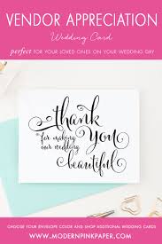 Thank You For Making Our Wedding Beautiful Card For Florist Wedding Coordinator Wcp02t Modern Pink Paper Wedding Thank You Cards Wedding Cards Wedding Thank You Gifts