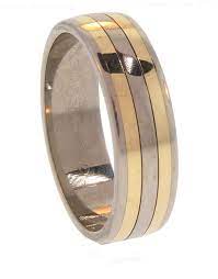 Men S 2 Tone Ring In White Gold With Yellow Gold Inlay Brisbane Jewellery Engagement Rings Bris Jewelry Rings Engagement Rings For Men Unique Wedding Bands