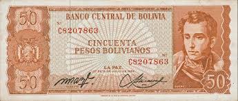 20.07.1928 printer abnc first issue. 50 Pesos Bolivianos Bolivia Numista