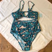 Nwt Cupshe Lush Leaves Cut Out One Piece Swimsuit Nwt