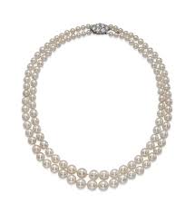 An Exceptional Natural Pearl And Diamond Necklace By Cartier The Two Rows Composed Of Sixty One And Fifty Fi Natural Pearls Pearl And Diamond Necklace Pearls