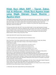 Agar sebagai penuntun untuk hidup dalam kesucian; Kitab Suci Allah Swt