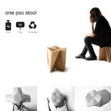 One Pcs Stool On Behance Origami Furniture Cardboard Design Diy Storage Furniture