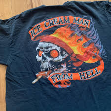 90s Ice Cream Man From Hell Biker Tee Vintage 1990s Anvil 100% - Etsy