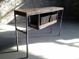 Custom Made Entry Table Sofa Table Console Table Made Of Reclaimed Wood And Steel With Salv Vintage Industrial Furniture Entry Table Reclaimed Wood Furniture