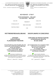 WETTBEWERBSAUSLOBUNG DISCIPLINARE DI CONCORSO