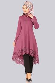 Modaselvim Tunik Lazer Kesim Peplum Tesettur Tunik Pl670 Gul Kurusu Tunik Peplum Elbiseler