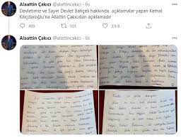 Ölümü her canlı varlık tadacak, zamanını ve mekanını bir tek rabbim bilir. Alaattin Cakici Nin Kemal Kilicdaroglu Na Tehdit Mektubu Internet Haber