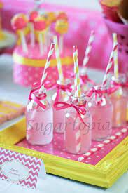 Pink Lemonade Glass Baby Bottles Lemonade Party Mini Milk Bottles