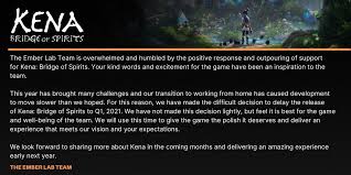 Kena Bridge Of Spirits Delayed To 2021 In 2020 Video Game News Kind Words Spirit