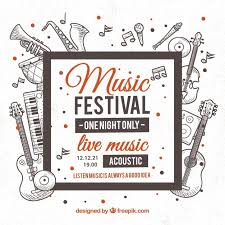 Colorful vectors summer music festival poster. Free Music Festival Background With Instruments In Monolines Svg Dxf Eps Png Svg Cutting Files