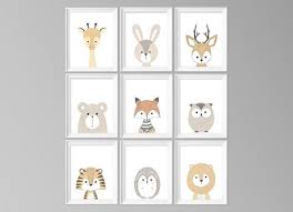 Printable Animal Nursery Decor Neutral Animal Wall Art Illustrations Set Of 9 By Yassisplace Animal Nursery Decor Animal Nursery Boys Room Wall Art Instant download baby safari animal print set of 4.