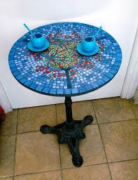 table bistrot jardin 50 cm de diametre pied fonte vendu table de jardin mosaique table mosaique jardin mosaique