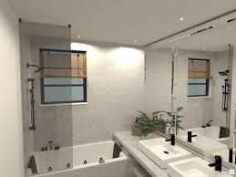 Industrial bathroom with geometric washbasin. Family Bathroom 2 Free Online Design 3d House Ideas Isabel By Planner 5d