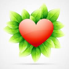 حب القلب مع الأوراق الخضراء القلب المحب قلب أحمر ناقلات القلب Png صورة للتحميل مجانا Love Heart Loving Green