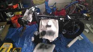 How To Paint A Motorcycle Frame Without Removing The Engine Motorcycle Habit Motorcycle Frames Motorcycle Restoration Motorcycle