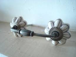 Poignee De Tiroir En Metal Et Porcelaine Style Retro Vintage Bouton De Porte Poignee Tiroir Meuble Retro