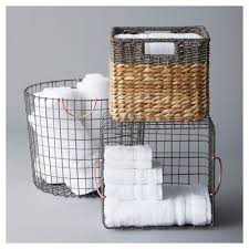 Extra Large Round Wire Decorative Storage Bin With Handles Copper Threshold Decorative Storage Bins Wicker Baskets Storage Decorative Storage