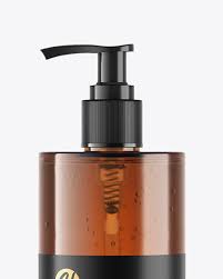 Amber Soap Bottle With Pump Mockup In Bottle Mockups On Yellow Images Object Mockups