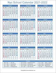 Nyc School Holidays Calendar 2021 2022