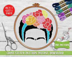 Patterns that are more modern in style and can fit well into a gallery wall. Marianna On Twitter Yes This Is Incomparable Frida Kahlo And New Pattern In Minimalists Trend By Crossstitchwithart Fridakahlo Homedecor Feminism Feminist Gift Crossstitch Birthday Mothersday Frida Fridacrossstitch Pattern Modern