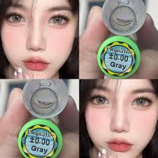 คอนแทคเลนส์ รุ่น Emquatier/Emmanuelle สีเทา/ตาล Gray/Brown ค่าสายตา  (0.00)-(-7.00)