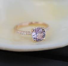Rose Gold Engagement Ring Lavender Purple Mauve Sapphire Rose Gold Engagement Ring Lavender Ring Round Sapphire Ring