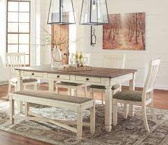 Bolanburg Dining Table And 4 Chairs And Bench Ashley Furniture Homestore Casual Dining Rooms Dining Room Design Dining Room Sets