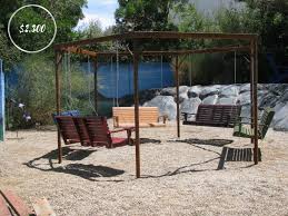 You can have a swing set around your fire pit. Hexagon Swing Your Outdoor Entertaining Solution By Funky Steel