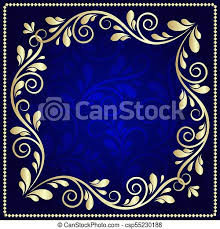 I pinimg com originals cf 75 d9 cf75d9fb6518f0e70a navy blue golden line decorative ornament frame wedding 35 free elegant wedding invitations psd word ai eps Luxurious Gold Pattern Frame On A Dark Blue Background Vector Vintage Floral Decorative Background For Design Invitation Canstock