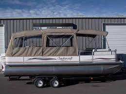 Harris pontoon enclosures and covers pontoon enclosures bimini tops playpen covers draw rope covers crown series fisherman series royal heritage series sunliner series outlook series grand mariner. Pontoon Boat Enclosures And Covers Paul S Custom Canvas