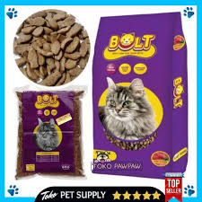 Biasanya harga makanan kucing kiloan lebih murah daripada harga pakan kucing kalengan. Jual Makanan Kucing Bolt Makanan Kucing Murah Cat Food Makanan Kucing Bolt 800gr Makanan Kitten Kering Terbaru Juni 2021 Blibli
