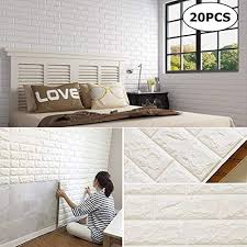 Brightened up our room so much! Chming 20pcs 3d Brick Wall Stickers Self Adhesive Wallpaper Peel And Stick 3d Wall Panels For Tv Walls Sofa Background Wall Decor 20 Pack White 115 Sq Feet Pricepulse
