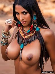 Porn image of nude tribal portrait looking at viewer anklet long hair  serious created by AI