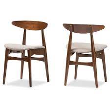 Discover & compare the best options for your search. Set Of 2 Flora Mid Century Modern Light Gray Fabric Oak Medium Brown Finishing Wood Dining Chairs Baxton Studio Target