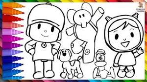 Dibuja Y Colorea A Pocoyo Y Sus Amigos Dibujos Para Ninos Youtube
