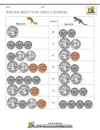 counting money worksheets up to 1