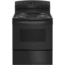 Ge 30-In 4 Elements 5-Cu Ft Self-Cleaning Freestanding Electric Range  (Black) In The Single Oven Electric Ranges Department At Lowes.com