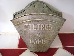 Porte Filtre A Cafe En Metal Couleur Zinc Deco Cuisine Retro Objet Decoration Filtres A Cafe Deco