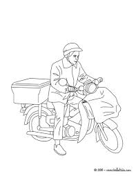 Postman On His Postman Bike Coloring Page Amazing Way For Kids To Discover Job More Original Content On Coloring Books Coloring Pages Mandala Coloring Books