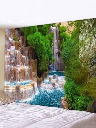 Buy cheap moroccan rug online from china today! Dresslily Com Photo Gallery 3d Natural Waterfall Print Art Decoration Wall Tapestry Boho Home Tolle Sachen Rund Ums Haus