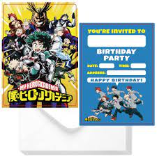 And definitely put the extravaganza party ideas on hold for a future celebration when. Amazon Com My Hero Academia Party Supplies Invitations With Envelopes 20 Invitations And 20 Envelops My Hero Academia Double Sided Invitations Cards For Birthday Decorations Home Kitchen