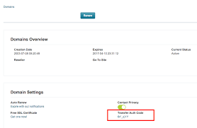 Manage Domain Transfer Authcodes Opensrs Help Support