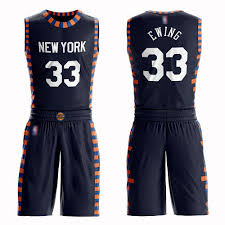 youth nike new york knicks 33 patrick ewing swingman navy